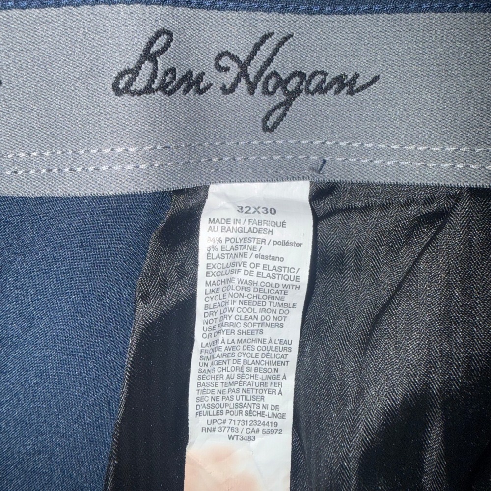 Ben Hogan Navy Blue Stretch Flat Front Performance Golf Pants Men's Size 32x30 - Picture 6 of 7